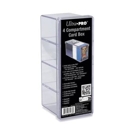 4-Compartment Clear Card Box (Up to 240 Cards)