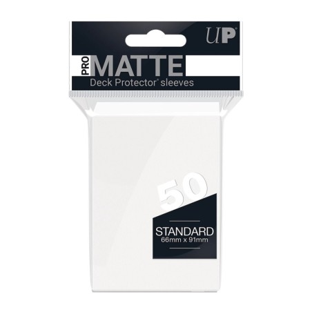 PRO-Matte White Deck Protector Sleeves Standard (50)