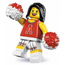 LEGO Minifigure Serie 8 8833 Cheerleader rossa