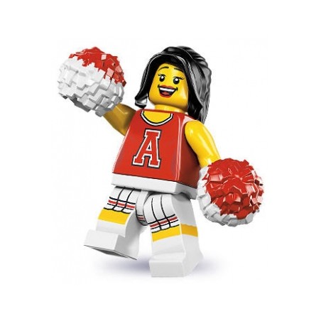 LEGO Minifiguren Serie 8 8833 Rote Cheerleaderin