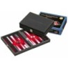 Backgammon rouge - Tinos - petit - similicuir - magnétique