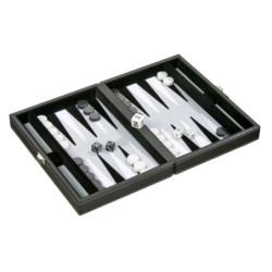 Backgammon gris - Tinos - petit - similicuir - magnétique