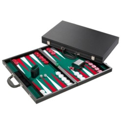 Backgammon vert - tournois - similicuir
