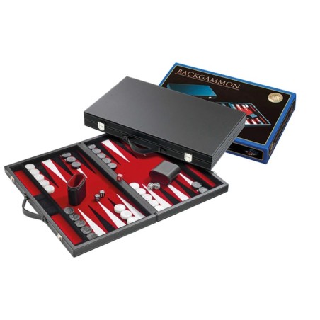Backgammon rouge - grand - similicuir