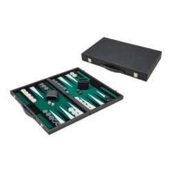 Backgammon - noir - vert - grand - similicuir