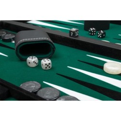 Backgammon - noir - vert - grand - similicuir