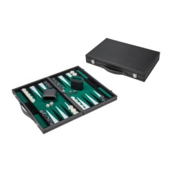 Backgammon - noir - vert - medium - similicuir