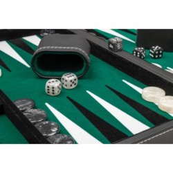 Backgammon - noir - vert - medium - similicuir