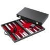 Backgammon rouge - moyen - similicuir