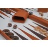 Backgammon marron - grand - similicuir