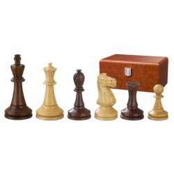 Schachfig. Augustus, KH 100mm, gewichtet, in Holzbox