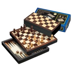 Set de voyage Échecs-Backgammon-Dames - magnétique
