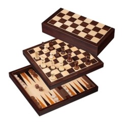 Set d'échecs-Backgammon-Dames - case 30mm