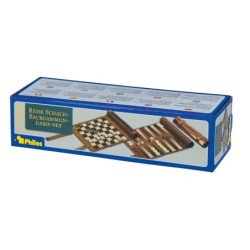 Set de voyage Echecs-Backgammon-Dames - similicuir