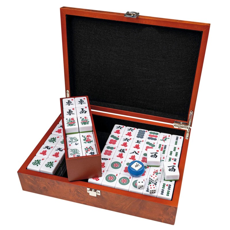 Mah Jongg, coffret design, avec des chiffres arabes