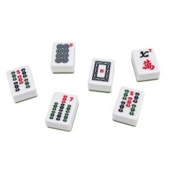 Mah Jongg, Designbox, mit Würfel, mit arabischen Zahlen