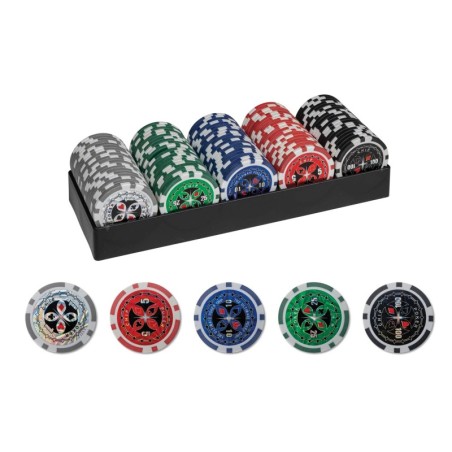100 fiches da poker con supporto in plastica