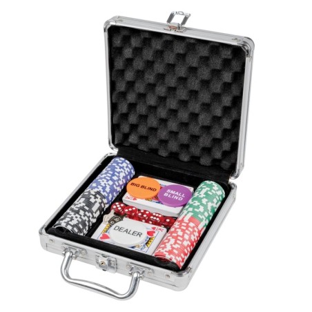 Mallette de poker, 100 jetons de poker dans une mallette en