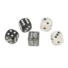 Würfel-Set für Backgammon, Kunststoff, schwarz und weiss