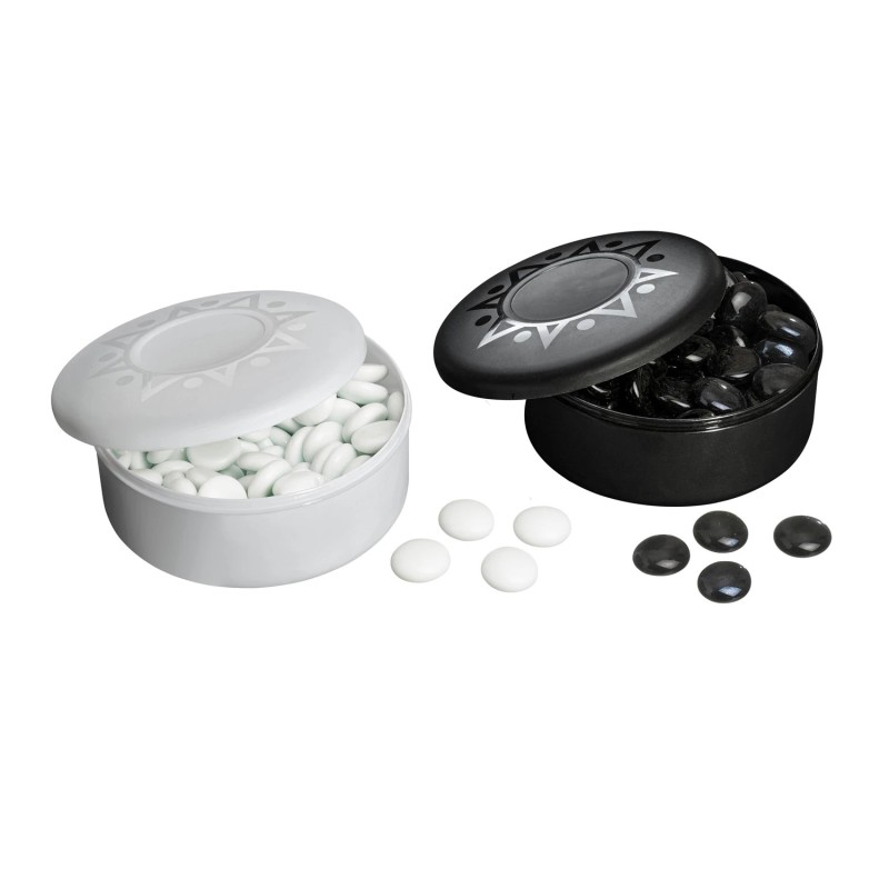 Pions de Go de verre, set noir/blanc