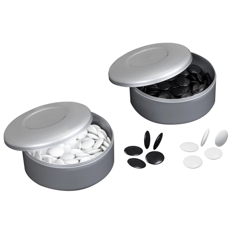 Pedine Go in plastica - set nero/bianco