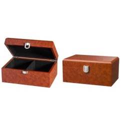 Schachfigurenbox, Wurzelholzoptik, 240x155x115mm