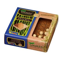 Halma, mini, Reisespiel, Bambus