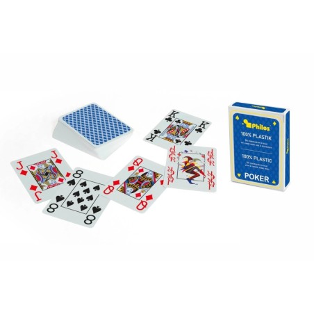 Pokerkarten, blau, Plastik