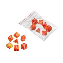 Dés - oblivion - orange -7pièces