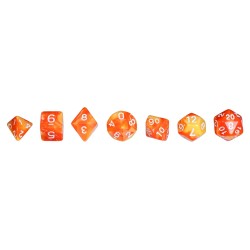 Dés - oblivion - orange -7pièces