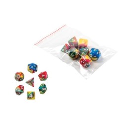 Dadi, oblivion, multicolori, sacchetto da 7