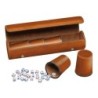 Gobelet - simili cuir - brun - 5er Set+housse, inclus 25 dé
