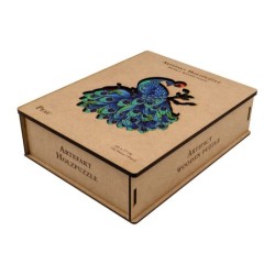 Artefact puzzle en bois 2 en 1 Paon 132 pcs
