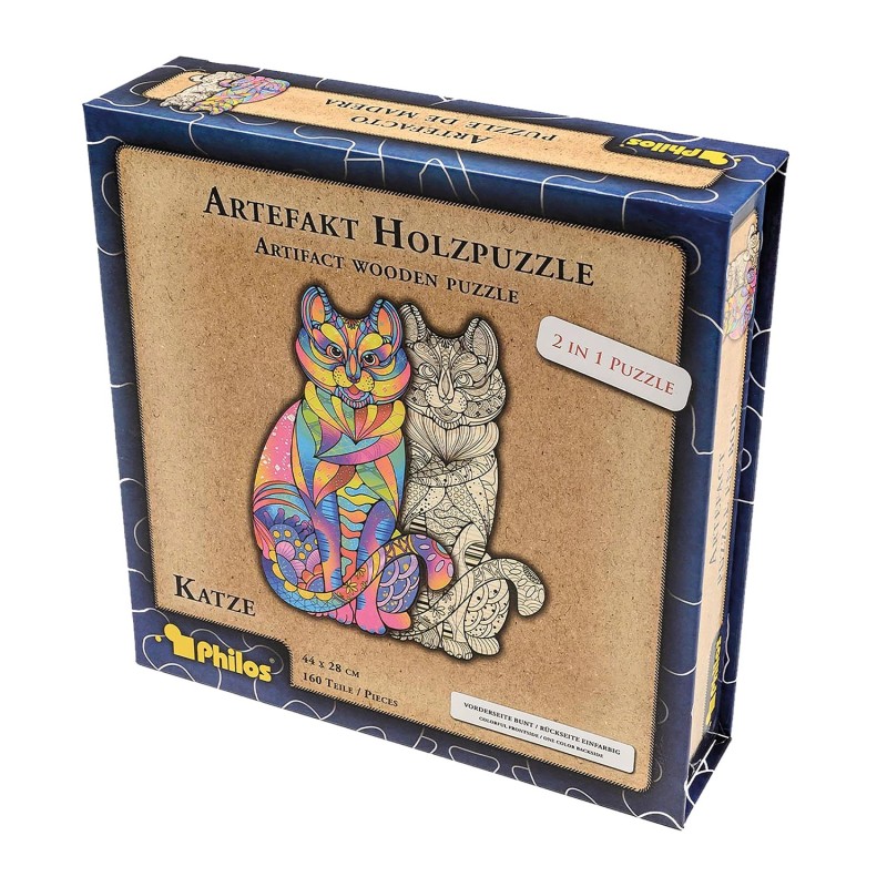 Artefact puzzle en bois 2 en 1 Chat 160 pcs
