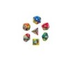 Dadi, oblivion, multicolore, set di 7 pezzi in scatola acrilica