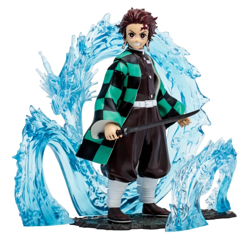 Demon Slayer – Figurine deluxe Tanjiro 13 cm avec effet Dragon d'eau (McFarlane)
