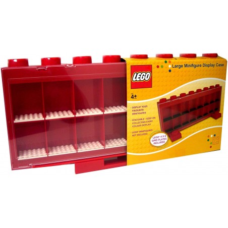 Rote LEGO Vitrine für 16 Minifiguren