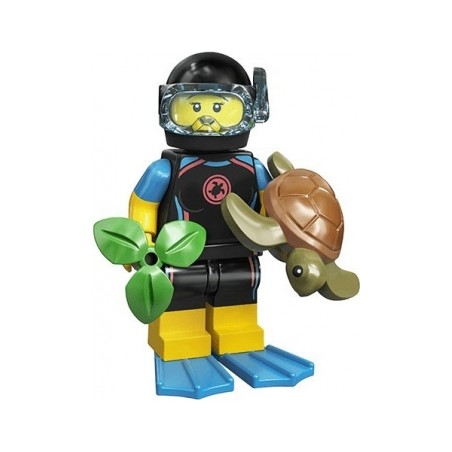 LEGO Minifiguren Serie 20 71027 Taucherin mit Schildkröte