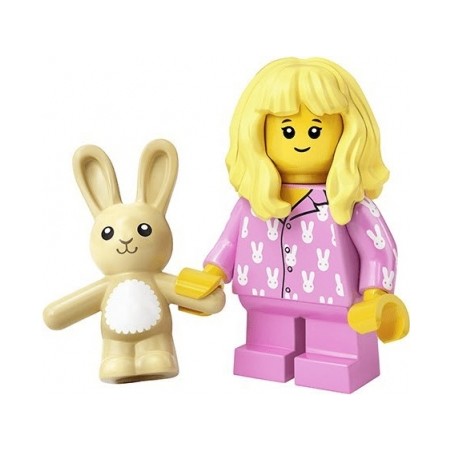 LEGO Minifigure Serie 20 71027 Bambina in pigiama con orsacchiotto