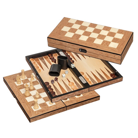 Valigetta scacchi-backgammon-dama, casella 40 mm